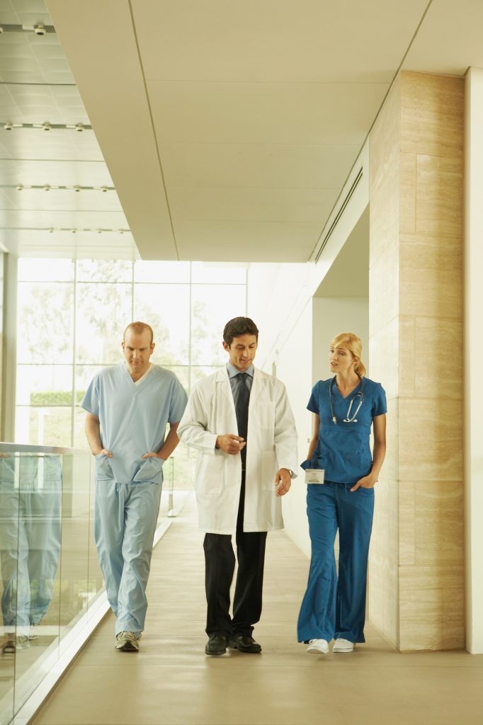 Medical personnel in modern facility